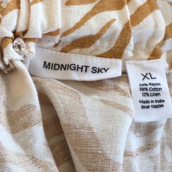 Midnight Sky Cotton/Linen/Rayon tiered button front tiger print maxi skirt XL - Picture 6 of 7